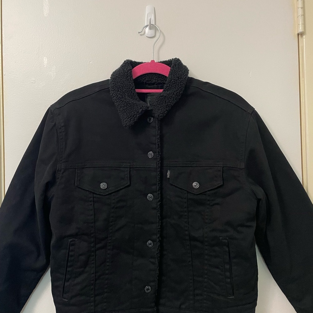 Levi’s Black Sherpa-Lined Jean Jacket